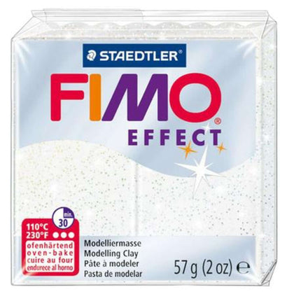 Panetto Fimo Soft Eff. 052 Bianco Glit. X1