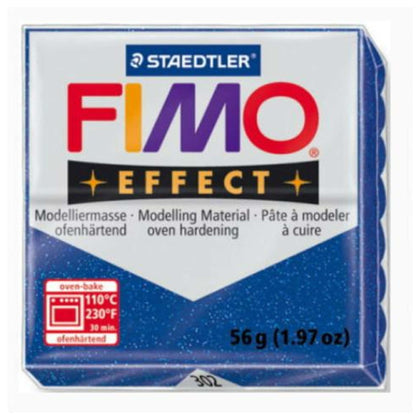 Panetto Fimo Soft Eff. 302 Blu Glitter X1