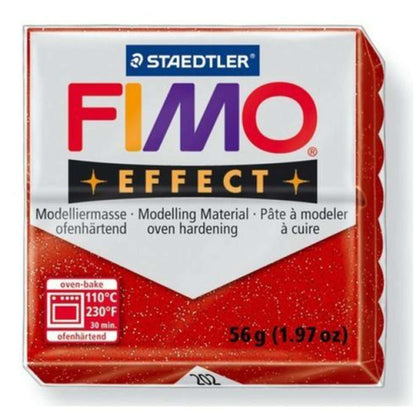 Panetto Fimo Soft Eff. 202 Rosso Glit. X1