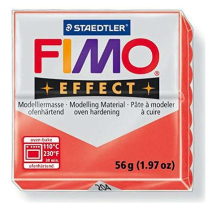 Panetto Fimo Soft Eff. 204 Rosso Trasl. X1