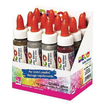 Cf.12 Glitter Glue Ml.52 Assortito X1