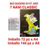 Quaderni A5 20+1Ff.80Gr. Rigatura C 7 Nani Classic X12