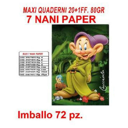 Maxi Quaderni 20+1Ff.80Gr. Rigatura 1R 7 Nani Pape X12
