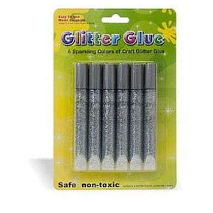 Bl.6 Glitter Glue 10Ml. Argento Wiler X1