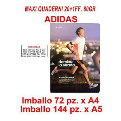 Maxi Quaderni 20+1Ff.80Gr. Rigatura 5Mm Adidas X10