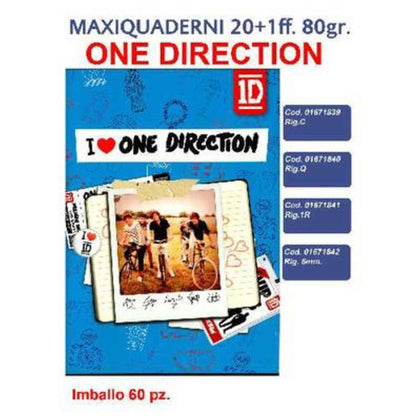 Maxi Quaderni 20+1Ff 80Gr Rigatura C One Direction X10