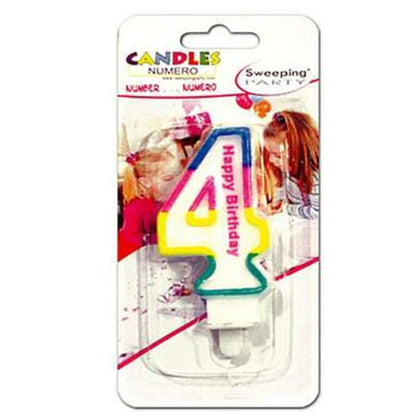 Candele Numero 4 Arcobaleno 9428 X12