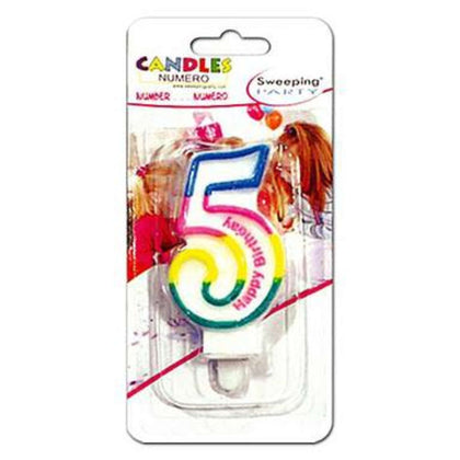 Candele Numero 5 Arcobaleno 9435 X12