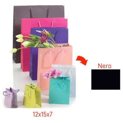 Shopper 157Gr 12X15+7 Nero X12