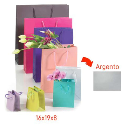 Shopper 157Gr 16X19+8 Argento X12