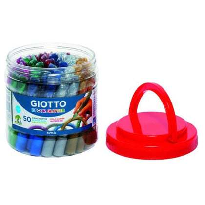 Cf.50 Glitter Glue Giotto 10.5Ml. Colori Assortiti X1