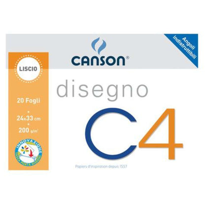 Blocco Disegno 20Ff. C4 24X33 Liscio Canson X10