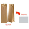 Busta Shopper Porta Bottiglia Kraft 12X39+9 Argento X12