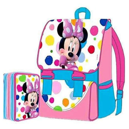 Kit Zaino Estens+Astuccio 3 Zip Minnie X1