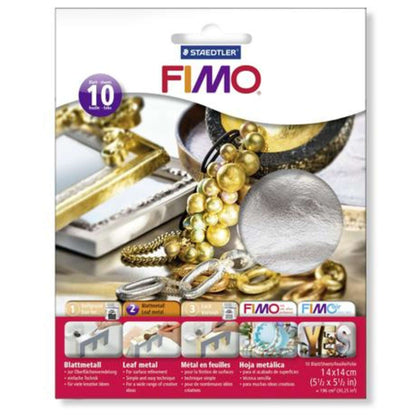 Fimo Bs. 10 Fogli Metallo Argento X1