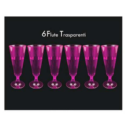 Cf.6 Calice Champagne Colore Fuxia X1