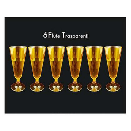 Cf.6 Calice Champagne Colore Arancio X1