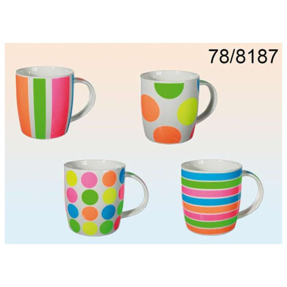 Tazza Porcellana Neon Dots & Stripes X1