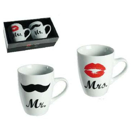 Set 2 Tazze Porcellana Mr & Mrs 10X8Cm 78/8217 X1