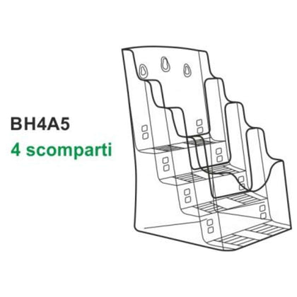 Portadepliant A5 4 Scomparti In Acrilico Bh4A5 X1