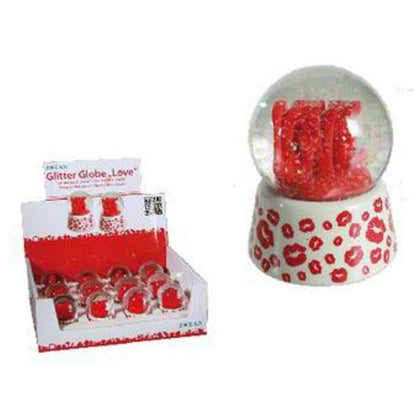 Sfera Glitter Bianca Love Con Labbra Rosse 711018 X1