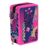 Astuccio 3 Zip Swag Girl Blu-Rosa X1