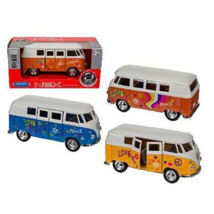 Autobus A Retrocarica Vw T1 1963 12Cm Flower Power X1