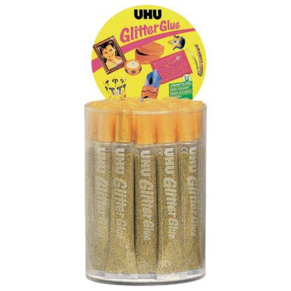 Glitter Glue Uhu 20Ml. Oro X24