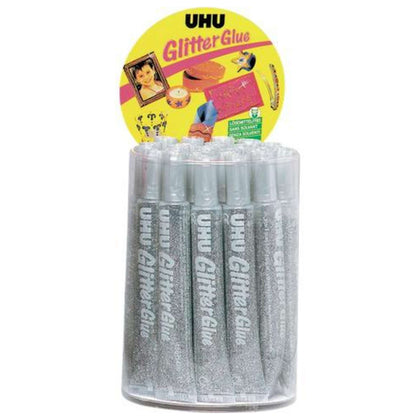 Glitter Glue Uhu 20Ml. Argento X24