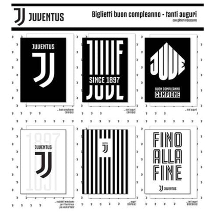 Biglietti Buon Compleanno Juventus Aju01-02 X12