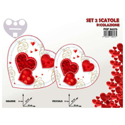 Set 2 Scatole Colazione Cuori 8050327296275 X1