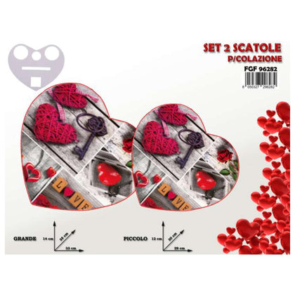 Set 2 Scatole Colazione Amore 8050327296282 X1