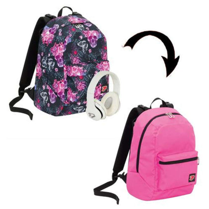 Zaino Revers. Backpack Queen Crown Fucsia Purple X1