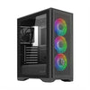 Utopia F502 Nero Case PC Gaming ARGB Mid-Tower ATX 3 Ventole LED RGB Sincronizzabile 120 mm 1 Ventola PWM Black Pannello Frontale Mesh e Pannello Laterale in Vetro Temperato