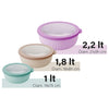 Set 3 Ciotole Multiuso Con Coperchio 4Gd207 - Dm. 14/18/21 H9 Cm