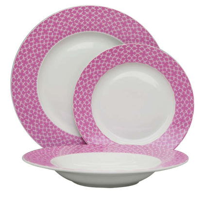 Servizio 18 Piatti Fantasia Rosa 2613 Mas