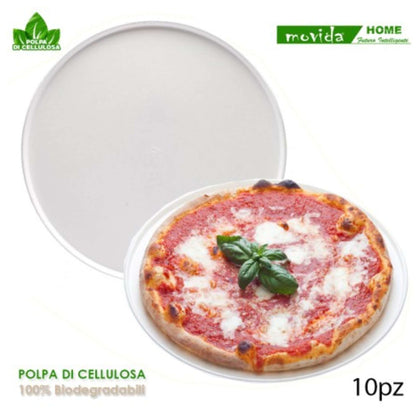 Confezione 10 Piatti Pizza 33 In Cellulosa Bio