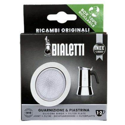 Set Guarnizione + Filtro Per Caffettiera Inox 1&2 Tazze