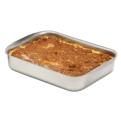 Stampo Teglia Rettangolare Lasagna Lasagnera Acciaio Inox - 25X18Xh6 Cm