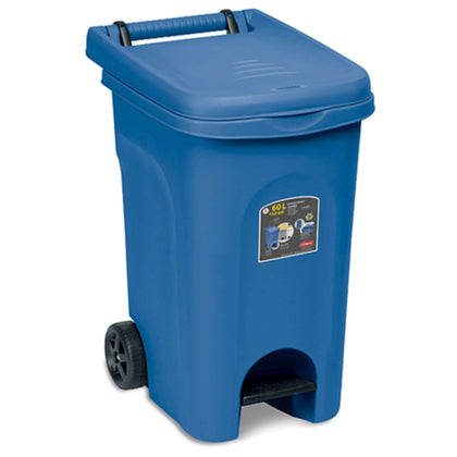 Pattumiera Bidone Urban Con Pedale 60 Litri Blu Capri - 51X40X65H Cm