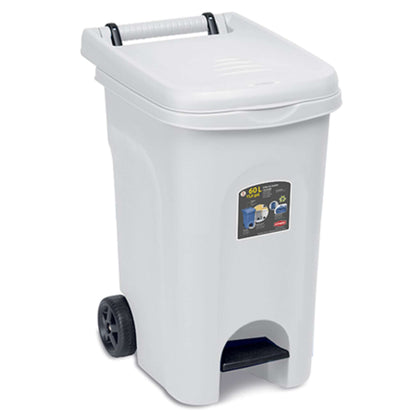 Pattumiera Bidone Urban Con Pedale 60 Litri Bianco - 51X40X65H Cm