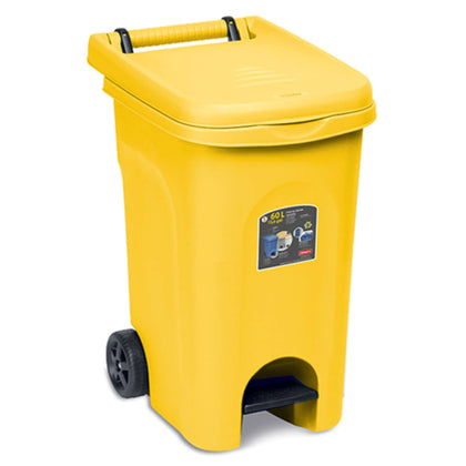 Pattumiera Bidone Urban Con Pedale 60 Litri Giallo - 51X40X65H Cm