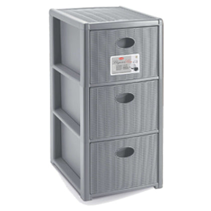 Cassettiera Elegance Slim 3 Grigio - 30X40X60H Cm