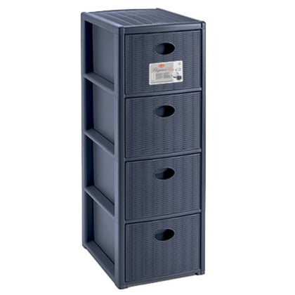 Cassettiera Elegance Slim 4 Blu Navy - 30X40X80H Cm