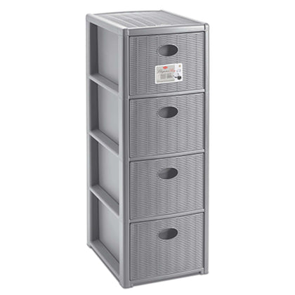 Cassettiera Elegance Slim 4 Grigio - 30X40X80H Cm