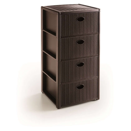 Cassettiera Elegance 4 Moka - 40X40X80H Cm