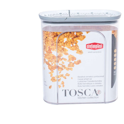 Barattolo Portacereali Tosca 2 Litri Grigio/Bianco