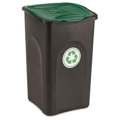 Pattumiera Ecogreen Lt50 Coperchio Verde - 37X37X56H Cm