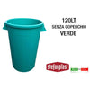 Pattumiera Bidone Verde 120 Litri Senza Coperchio - Ø52X76H Cm