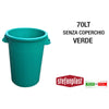 Pattumiera Bidone Verde 70 Litri Senza Coperchio - 45X60 Cm